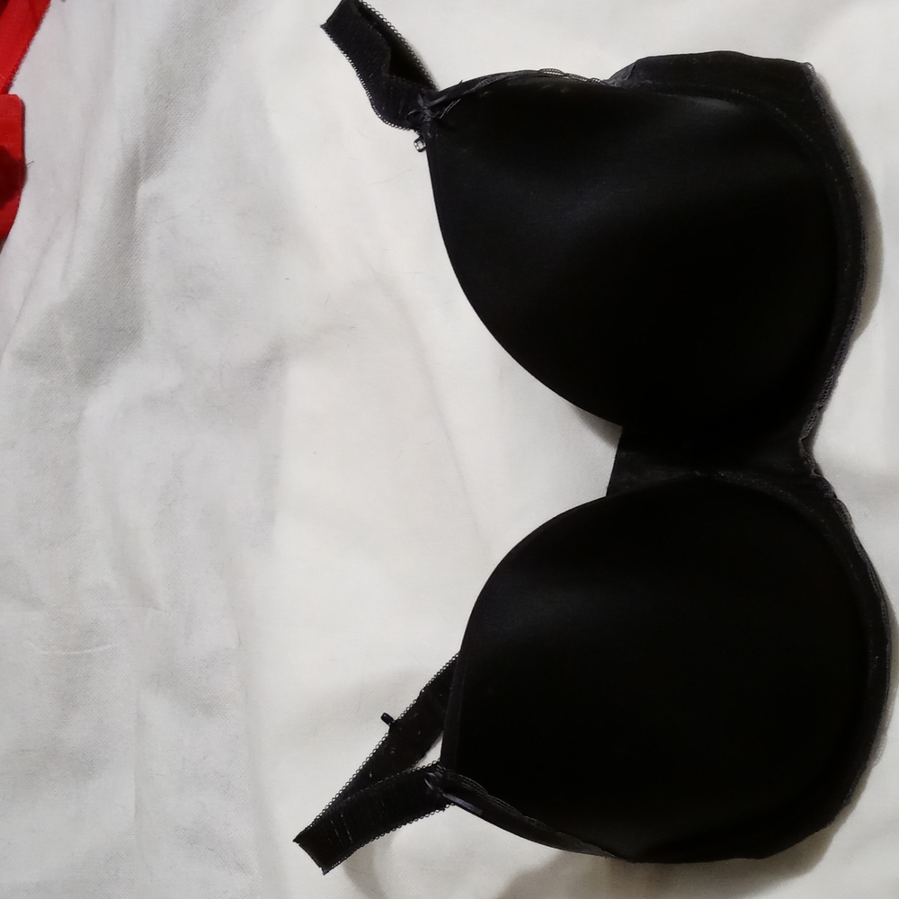 Freya black satin bra